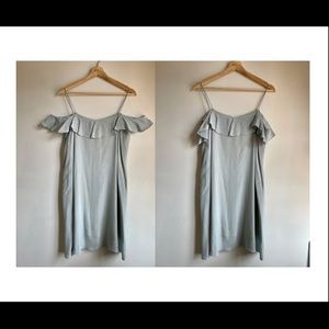 Off the shoulder pale blue dress with pockets size medium